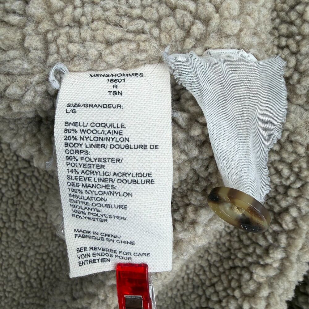 Woolrich Charley Shirt Jacket Sherpa Lined Wool Plaid Shacket Mens L Chore Coat - Picture 10 of 11
